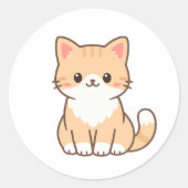 Personalized Cute Cat Gift – Custom Pet Name Minim Ronde Sticker (Voorkant)