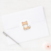 Personalized Cute Cat Gift – Custom Pet Name Minim Ronde Sticker (Envelop)