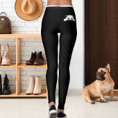 Personalized Cute Cat Pet Black White Stripes Gift Leggings