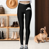 Personalized Cute Cat Pet Black White Stripes Gift Leggings