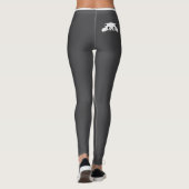 Personalized Cute Cat Pet Grey White Stripes Gift Leggings (Achterkant)