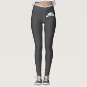 Personalized Cute Cat Pet Grey White Stripes Gift Leggings (Voorkant)