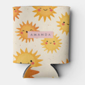 Personalized Cute Cheerful Smiling Sun  Blikjeskoeler (Voorkant)