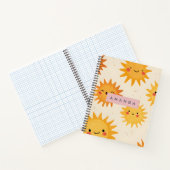 Personalized Cute Cheerful Smiling Sun Notitieboek (Binnen)
