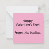 Personalized Cute Chic Pink Teacher School Notitiekaartje (Achterkant)