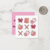 Personalized Cute Chic Pink Teacher School Notitiekaartje (Voorkant / Achterkant in situ)