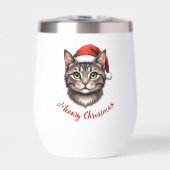 Personalized Cute Christmas Cat with Santa Hat (Voorkant)