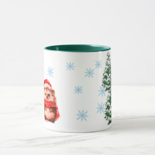  Personalized Cute Christmas Hedgehog Coff Custom  Mok (Midden)