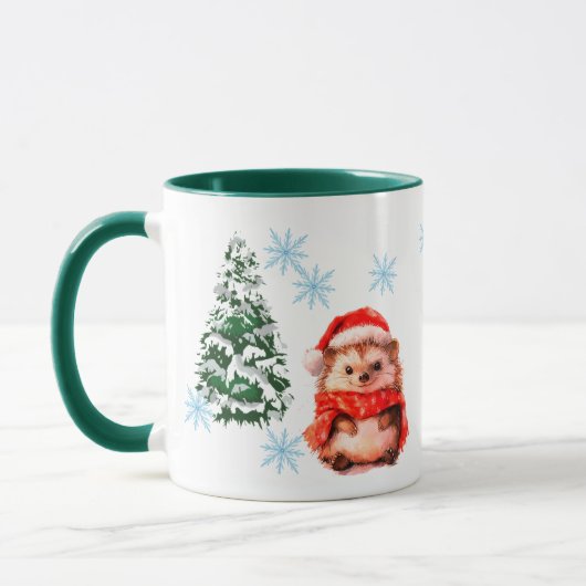  Personalized Cute Christmas Hedgehog Coff Custom  Mok (Links)