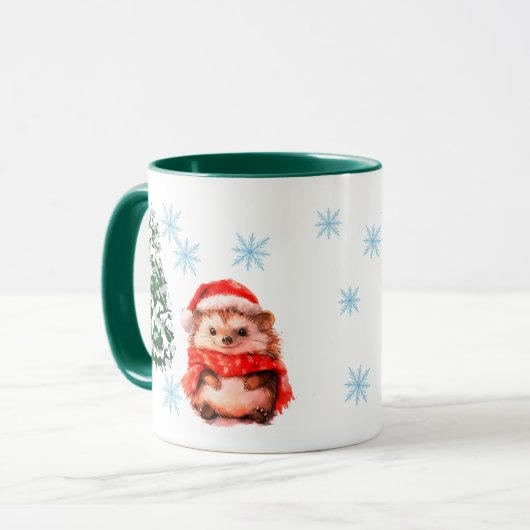  Personalized Cute Christmas Hedgehog Coff Custom  Mok (Voorkant links)