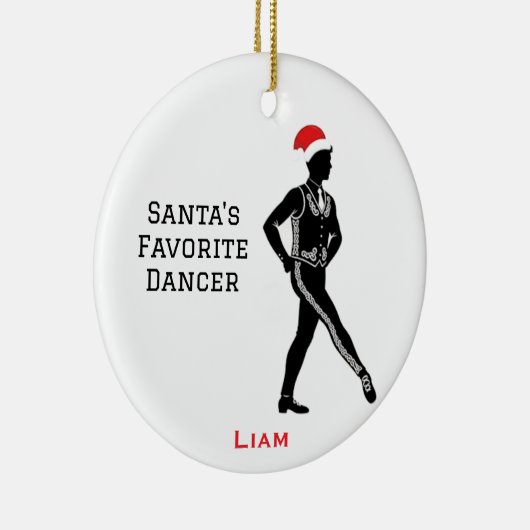 Personalized Cute Christmas Irish Boy Dancing Keramisch Ornament (Rechts)