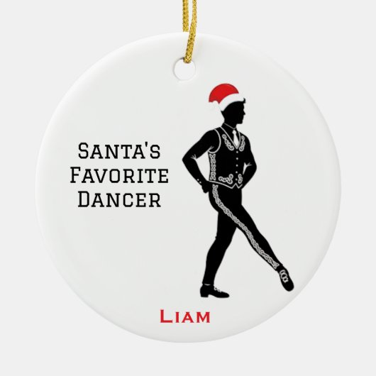 Personalized Cute Christmas Irish Boy Dancing Keramisch Ornament (Voorkant)