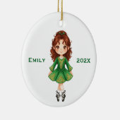 Personalized Cute Christmas Irish Girl Step Dance Keramisch Ornament (Rechts)