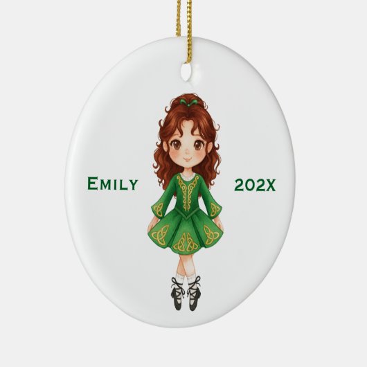 Personalized Cute Christmas Irish Girl Step Dance Keramisch Ornament (Rechts)