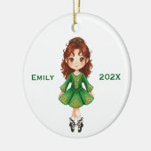 Personalized Cute Christmas Irish Girl Step Dance Keramisch Ornament (Links)