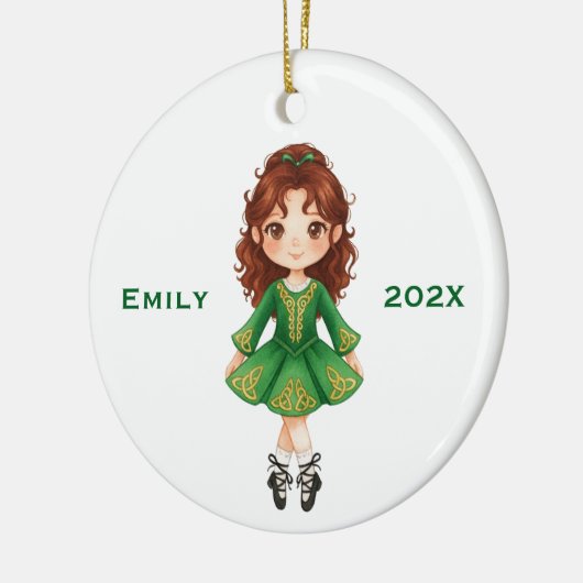 Personalized Cute Christmas Irish Girl Step Dance Keramisch Ornament (Links)
