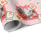 Personalized Cute Christmas Photo Collage  Cadeaupapier (Rol Hoek)