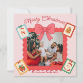 Personalized Cute Christmas Photo Collage Feestdagenkaart (Voorkant)