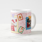 Personalized Cute Christmas Photo Collage Grote Koffiekop (Voorkant rechts)
