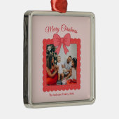 Personalized Cute Christmas Photo Collage  Metalen Ornament (Rechts)