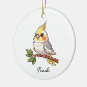 Personalized Cute Cockatiel Pet Bird Keramisch Ornament (Links)