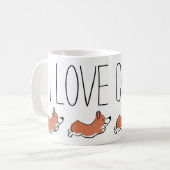 Personalized Cute Corgi Simple White Koffiemok (Voorkant links)