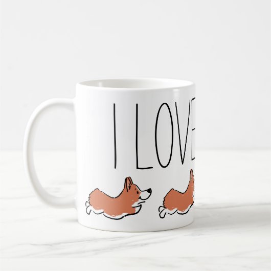 Personalized Cute Corgi Simple White Koffiemok (Links)