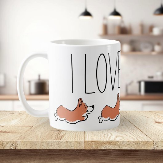 Personalized Cute Corgi Simple White Koffiemok
