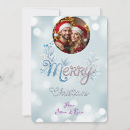 Personalized Cute Couple Photo Christmas  Feestdagenkaart