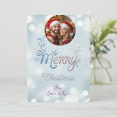 Personalized Cute Couple Photo Christmas  Feestdagenkaart (Staand voorkant)