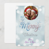 Personalized Cute Couple Photo Christmas  Feestdagenkaart (Voorkant / Achterkant)