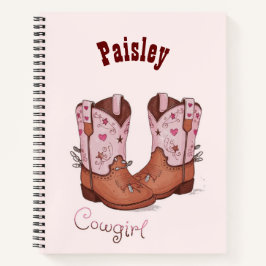 Personalized Cute CowGirl Notebook Notitieboek