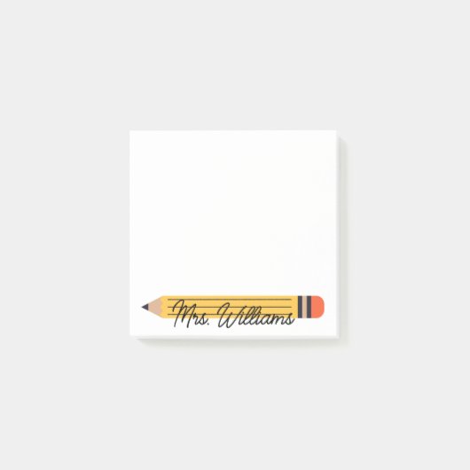 Personalized Cute Crayon Teacher Back to School  Post-it® Notes (Voorkant)