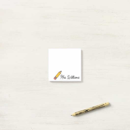 Personalized Cute Crayon Teacher Back to School Post-it® Notes (Op bureau)