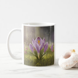Personalized Cute Crocus Spring Illustration Mug Koffiemok