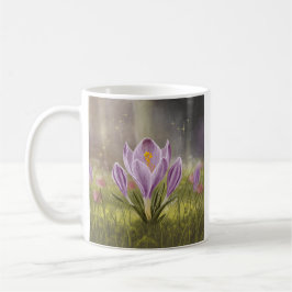 Personalized Cute Crocus Spring Illustration Mug Koffiemok