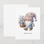 Personalized Cute Daisy Flower Gnome Thank you  Notitiekaartje (Voorkant / Achterkant)