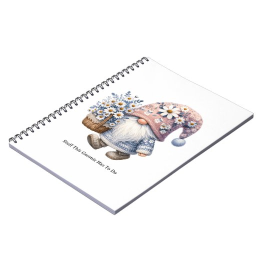 Personalized Cute Daisy Flower Gnome Women's Notitieboek (Linkerzijde)