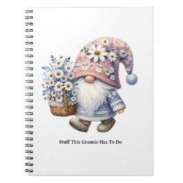Personalized Cute Daisy Flower Gnome Women's Notitieboek