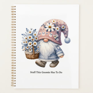 Personalized Cute Daisy Flower Gnome Women's Planner