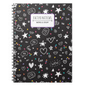 Personalized Cute Doodle Notebook with Name Notitieboek (Voorkant)