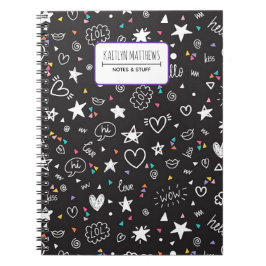 Personalized Cute Doodle Notebook with Name Notitieboek