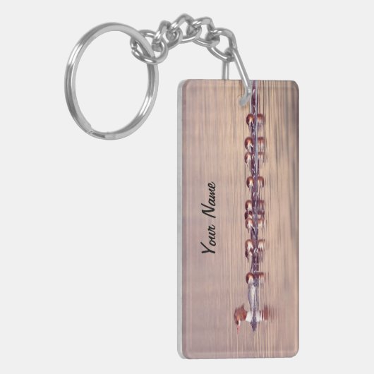 Personalized Cute Duck Family Keychain (Voorkant Links)