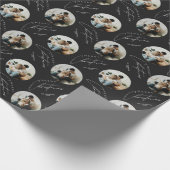 Personalized Cute Elegant Circle Photo Christmas Cadeaupapier (Hoek)