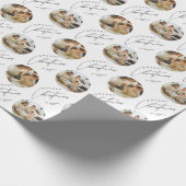 Personalized Cute Elegant Family Photo Christmas Cadeaupapier (Hoek)