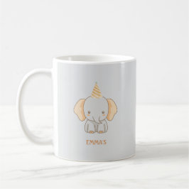 Personalized Cute Elephant Kids Name Koffiemok