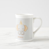 Personalized Cute Elephant Kids Name Porselein Kop (Rechts)