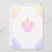 Personalized Cute Elephant Pink Baby Shower Kaart (Achterkant)