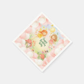 Personalized Cute Fairy Birthday Paper Napkin  Servet (Hoek)