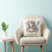 Personalized Cute Fairy & Floral Wreath Pillow Kussen (Stoel)